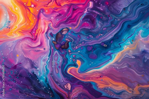 Psychedelic Dreamscape: Vibrant Liquid Swirls in Dynamic Colors