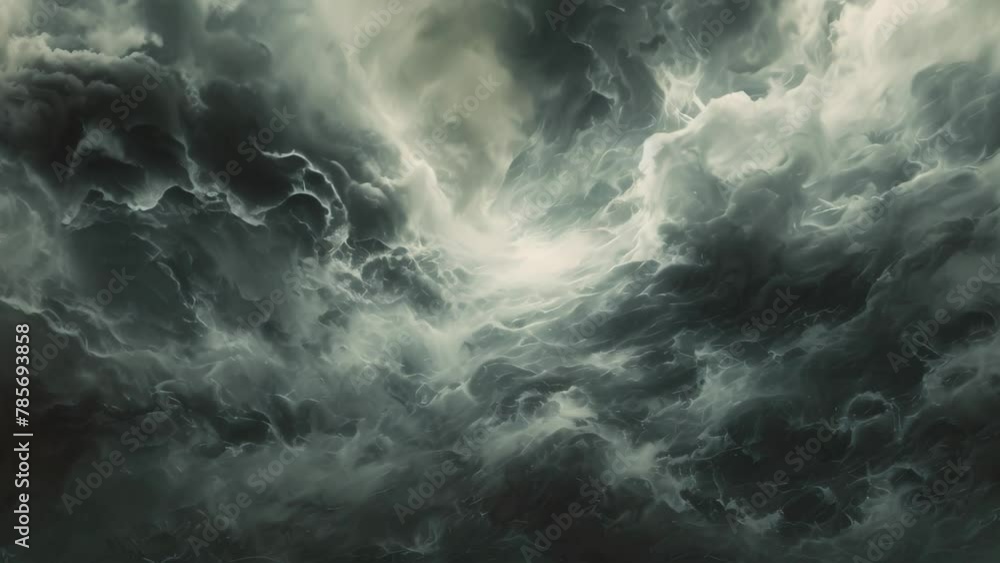 A Painting of a Majestic Ocean Shoreline With Crashing Waves, Chaotic brush strokes portraying a fierce thunderstorm A Painting of a Majestic Ocean Shoreline With Crashing Waves, Chaotic brush strokes portraying a fierce thunderstorm