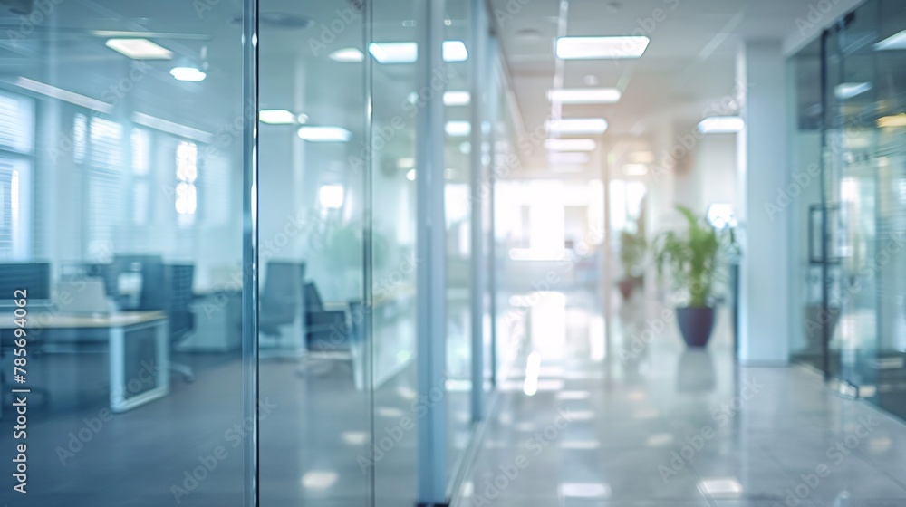 Blurred view of a bright modern office interior without anyone inside 02 Blurred view of a bright modern office interior without anyone inside 02