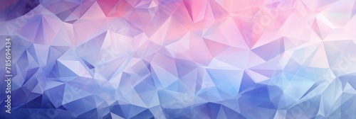 Abstract Low Poly Background In Gradient Shades Of Pink And Blue. Geometric Polygons Artwork. Generative AI