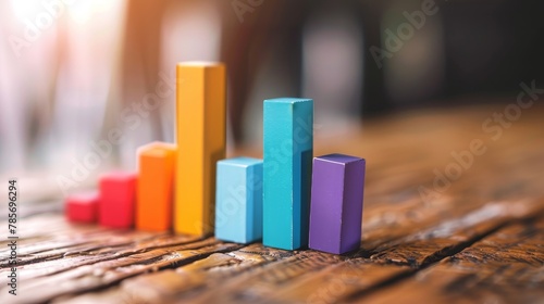 A bright and colorful bar graph indicating business growth AI generated illustration