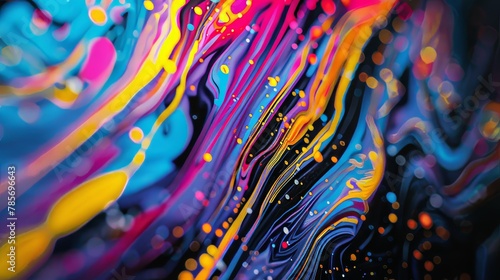 A close-up of a computer screen displaying colorful digital art AI generated illustration