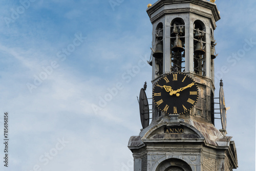 Munttoren Clock Tower, Amsterdam, copy space