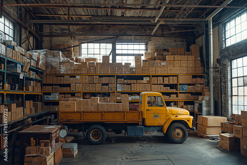 truck in warehouse