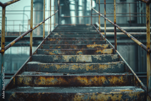 old stairs in factory
