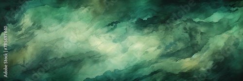 Abstract Green Watercolor Background With Fluid Abstract Pattern. Generative AI © pibi37.studio