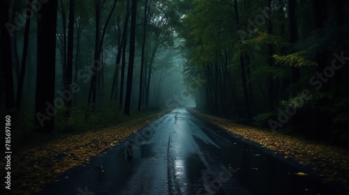 Road in dark forest © KRIS
