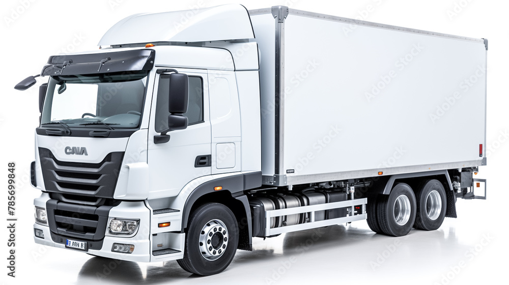 Delivery white truck isolated over white background.
Delivery white truck isolated over white background.