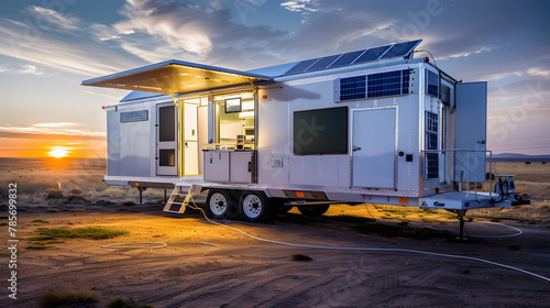 A mobile health clinic designed with telemedicine technologies and solar power for remote areas.
