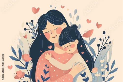 mothers day poster with heartwarming illustration and loving message celebration concept pastel colors