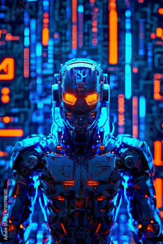Intelligence artificielle  AI  IA  android  robot   ordinateur intelligent  Processus d apprentissage automatique  Concept des technologies informatiques modernes  circuit intelligent