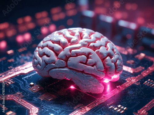 Intelligence artificielle, AI, IA, android, robot, ordinateur intelligent, Processus d'apprentissage automatique, Concept des technologies informatiques modernes, circuit intelligent