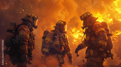 Firefighters share a moment of camaraderie after a blaze, embodying the spirit of International Firefighters' Day.