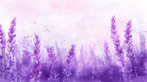 Abstract background of lavender flowers  watercolor drawing.