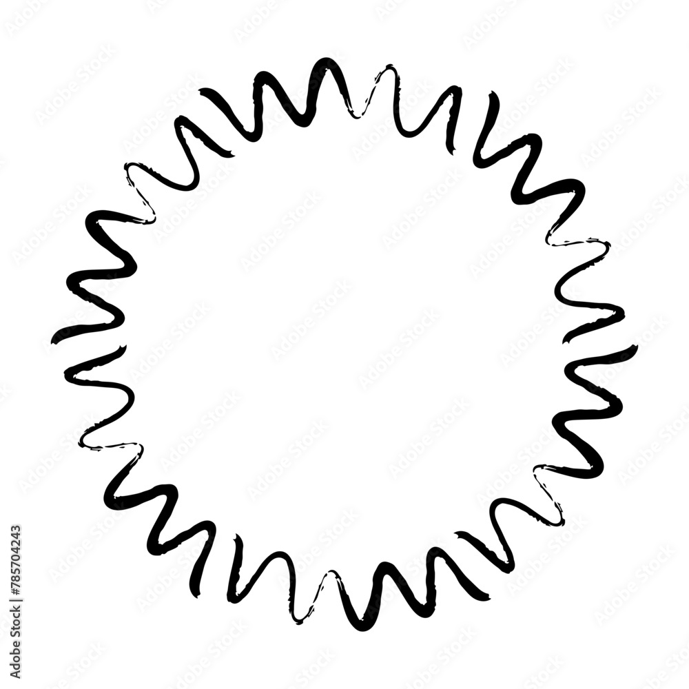 Abstract circle round grunge border frame ring for decoration ornament in vector illustration