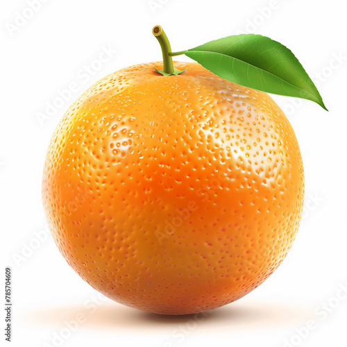 Obraz na płótnie orange with leaf isolated on white background w salonie