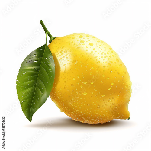 Obraz na płótnie lemon with leaves isolated w salonie