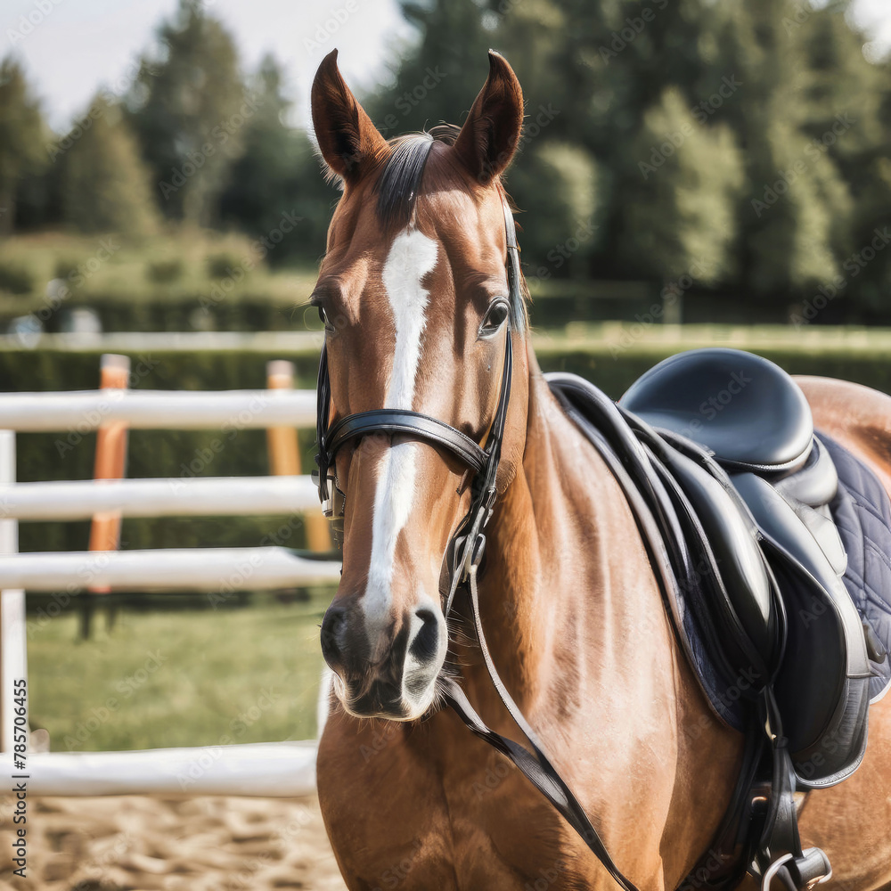 Fototapeta premium portrait of a horse generative ia 