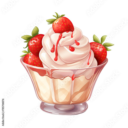 ice cream with strawberry