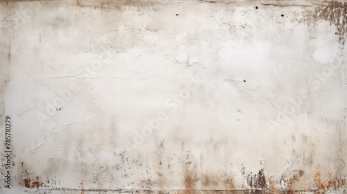 Textured White Poster Wall with Peeling Edges and Rust Stains