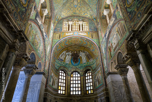 Interior of basilica of San Vitale. The presbytery. Ravenna photo
