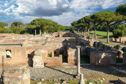 Ostia Antica. Ruins of ancient roman city and port photo