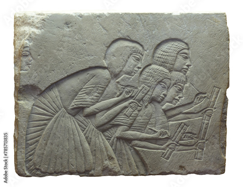 Photos Ancient Egypt. Relief of Four scribes