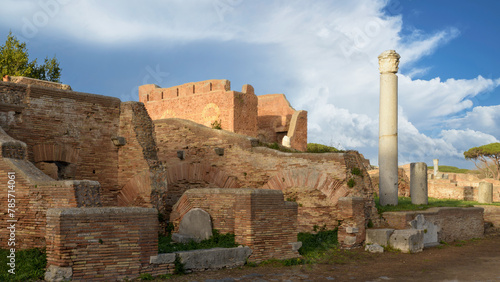 Capitolium, Temple of the Capitoline Triad: Jupiter, Juno, and Minerva. Ostia Antica photo