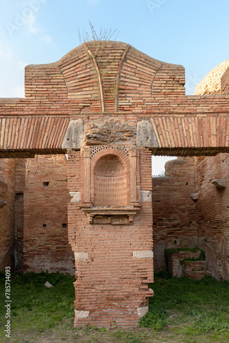 Detail of the niche of House of the Lararium in Ostia Antica photo