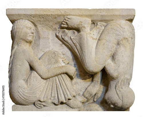 Antipodes. Metope of Modena Cathedral photo
