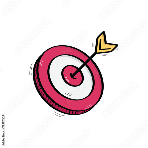 Hand Drawn Target Icon Vector Design.