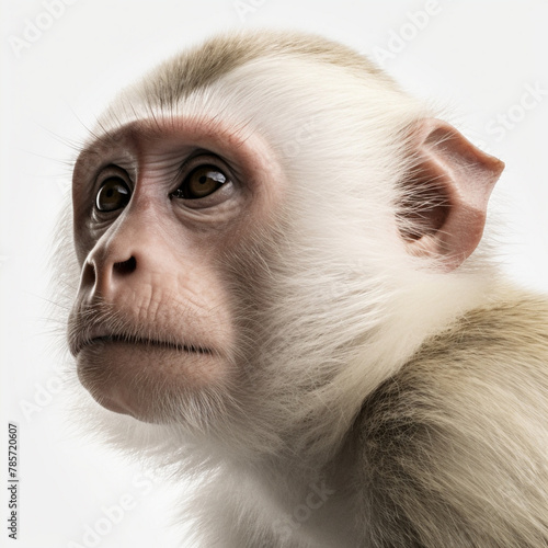 Monkey, Monkeys, Baby Monkey, Capuchin Species, on White Background