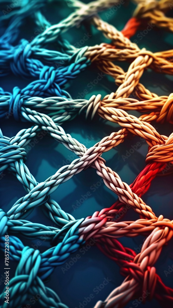 close up of colorful rope