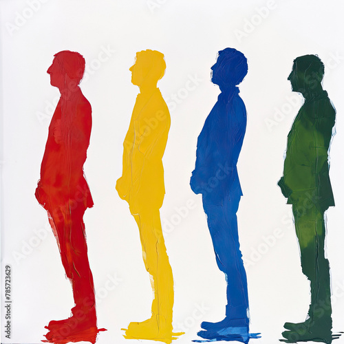 Colored silhouettes used for showing a personal profile in The Insights Discovery methodology.