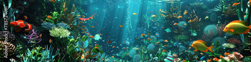 Sea Life Exploration: 3D Model of an Underwater Playground with Animated Creatures © Lila Patel
