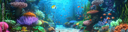 Coral Cove Playground: 3D Model Featuring Animated Sea Creatures in a Vibrant Underwater Setting