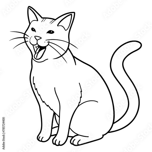 black and white cat cartoon