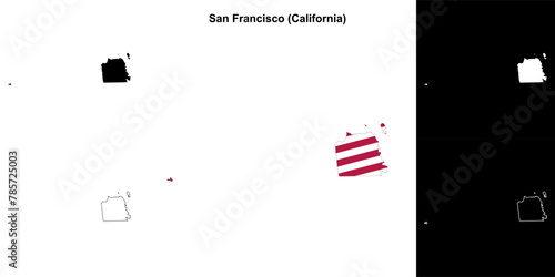 San Francisco County (California) outline map set