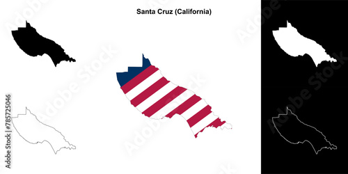 Santa Cruz County (California) outline map set