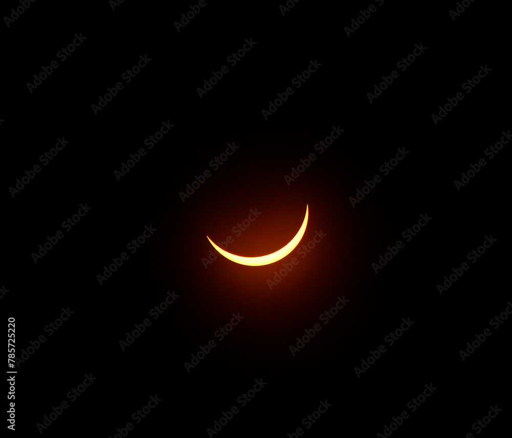 View of a Partial Solar Eclipse, After Third Contact, Sun Seen with Solar Filter, April 8, 2024, Dublin, Ohio View of a Partial Solar Eclipse, After Third Contact, Sun Seen with Solar Filter, April 8, 2024, Dublin, Ohio