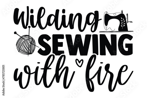 Stylish , fashionable and awesome Craft typography art and illustrator, Print ready vector  handwritten phrase knitting T shirt hand lettered calligraphic design. sewing Vector illustration bundle.