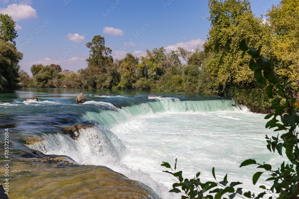 Obraz premium Manavgat Waterfall in Turkey. It is very popular tourist attraction.