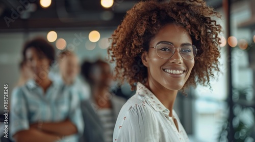 The CEO leads a diverse executive team in a boardroom meeting, where multicultural professionals collaborate on a research plan. An Asian woman leads the diverse workgroup, discussing a financial 