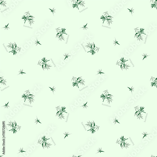 seamless botanical pattern of painted oriental motifs on a white background © Елена Челышева