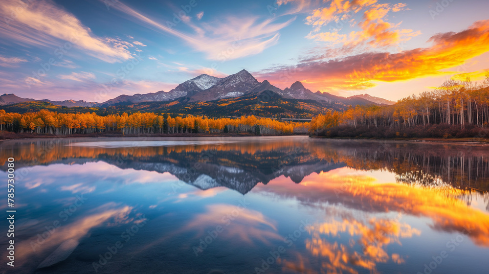 Autumn Reflections at Mountain Lake