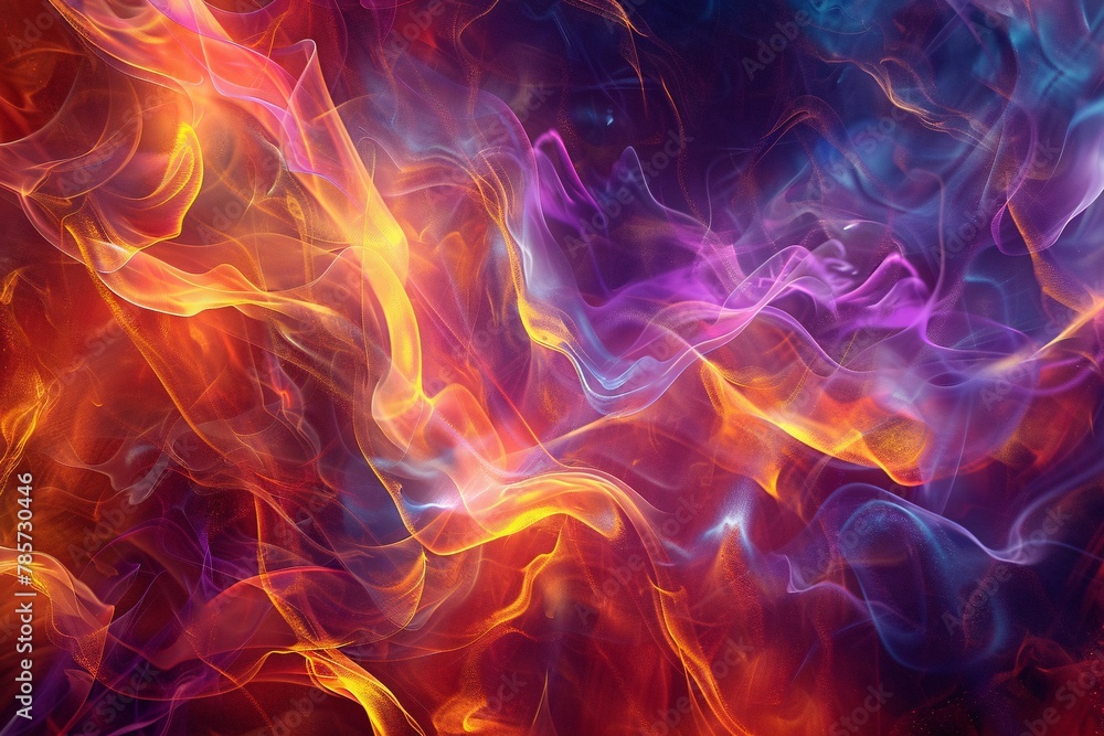 Witness a surreal fusion of abstract art and the fiery beauty of flames in a captivating digital artwork