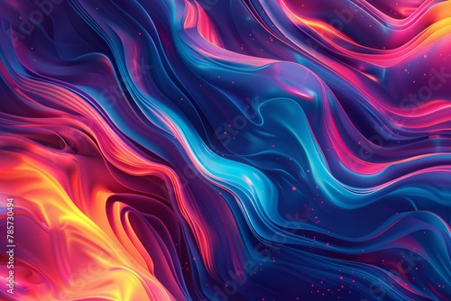 Vibrant abstract wallpaper with dynamic shapes and neon gradients reminiscent of a hallucination