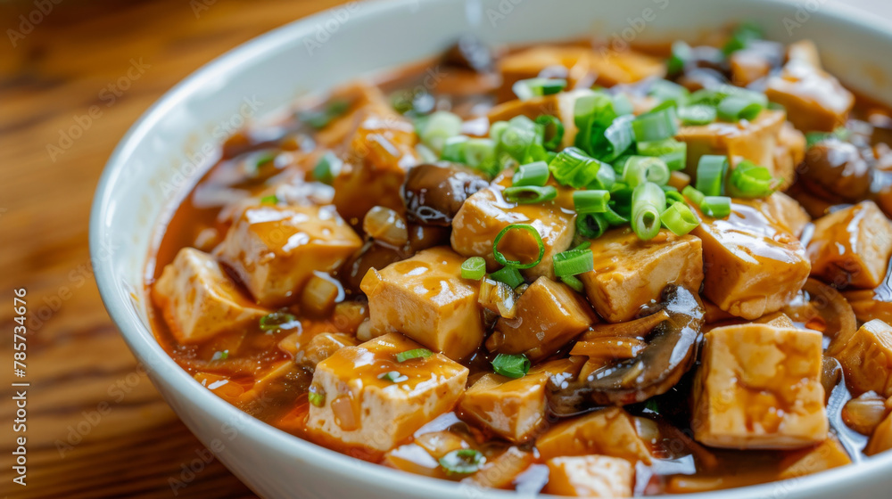 Traditional chinese mapo tofu dish