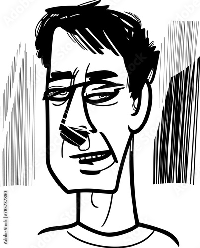 man portrait caricature cartoon drawing illustration
