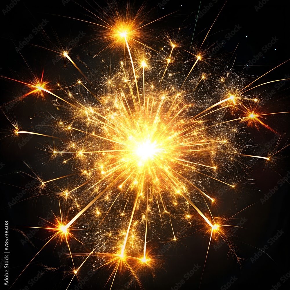 Fototapeta premium sparks isolated on black background